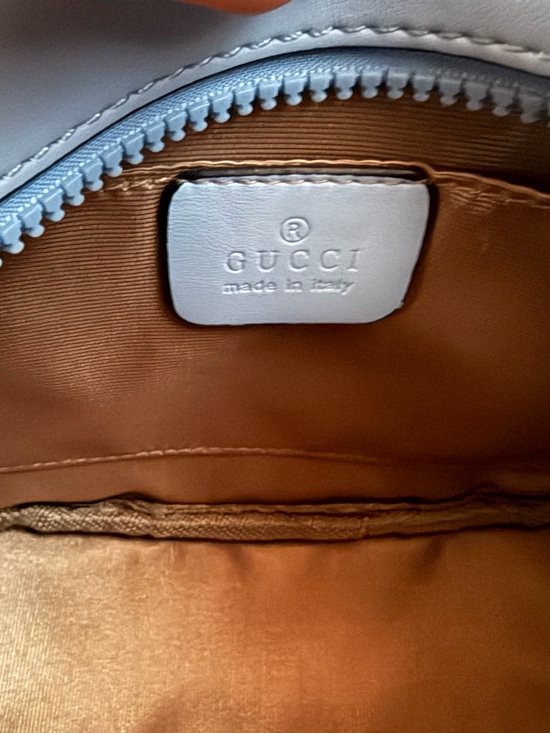 Gucci Light Blue GG Chevron Crossbody Bag - Picture 3 of 10